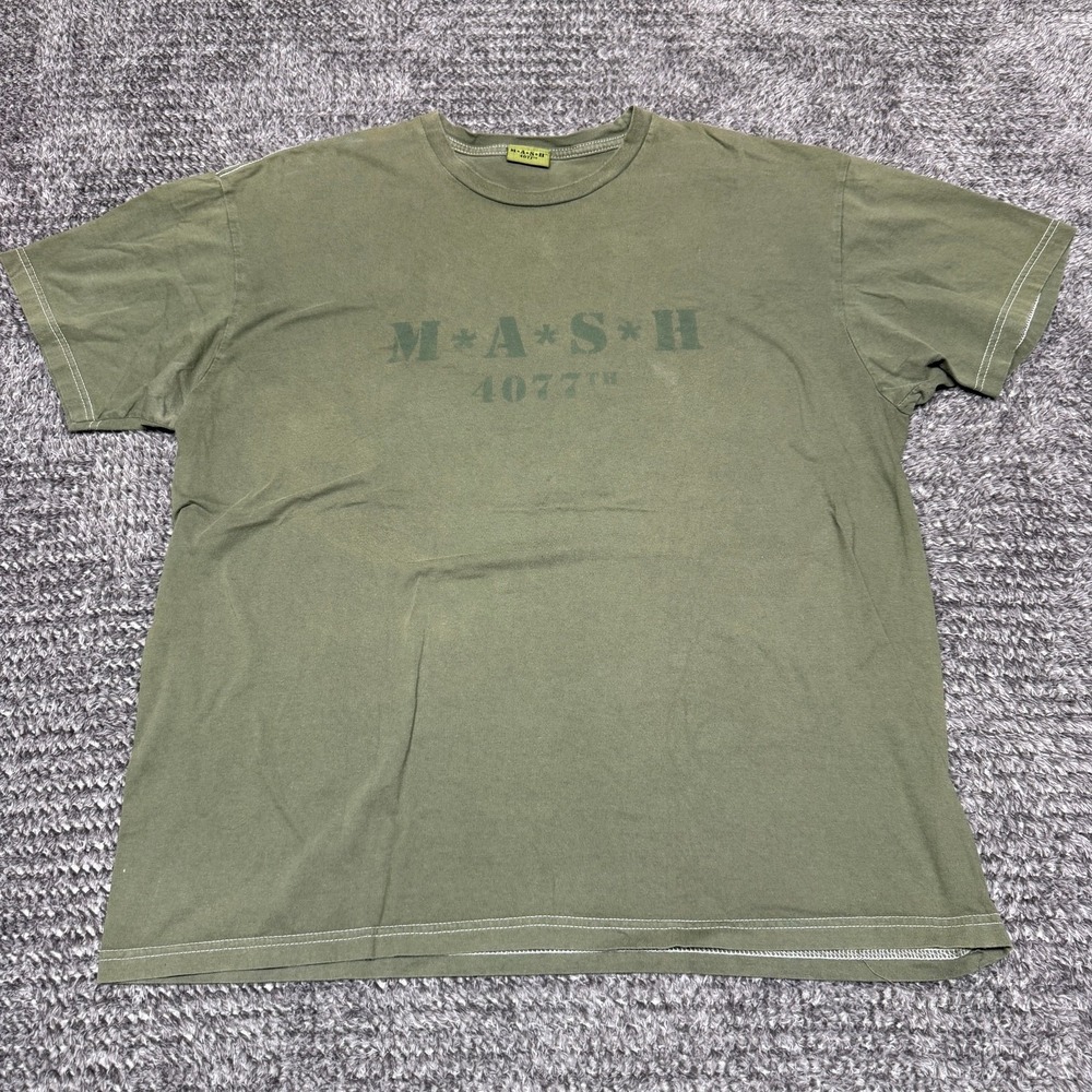 MASH Mens XL T Shirt Olive Green 4077th Graphic Tee Short Sleeve 2004 TV Show